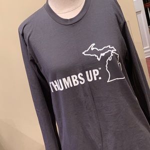 Long sleeve gray “Thumbs Up” shirt
